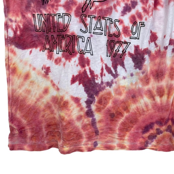 NWOT Led Zeppelin Tye-Dye Hippy Zoso Spell-out Graphic Ladies XL T-Shirt SS Pink - Picture 4 of 11